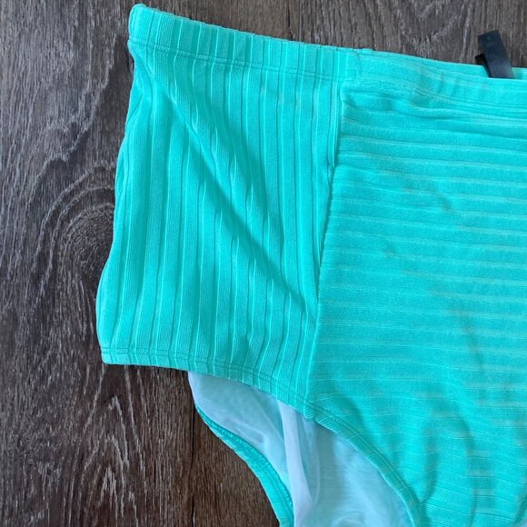 Torrid Mint Green Ribbed High-Waist Bikini Bottoms Swim/Resort Plus Size Size 4X - Picture 3 of 5